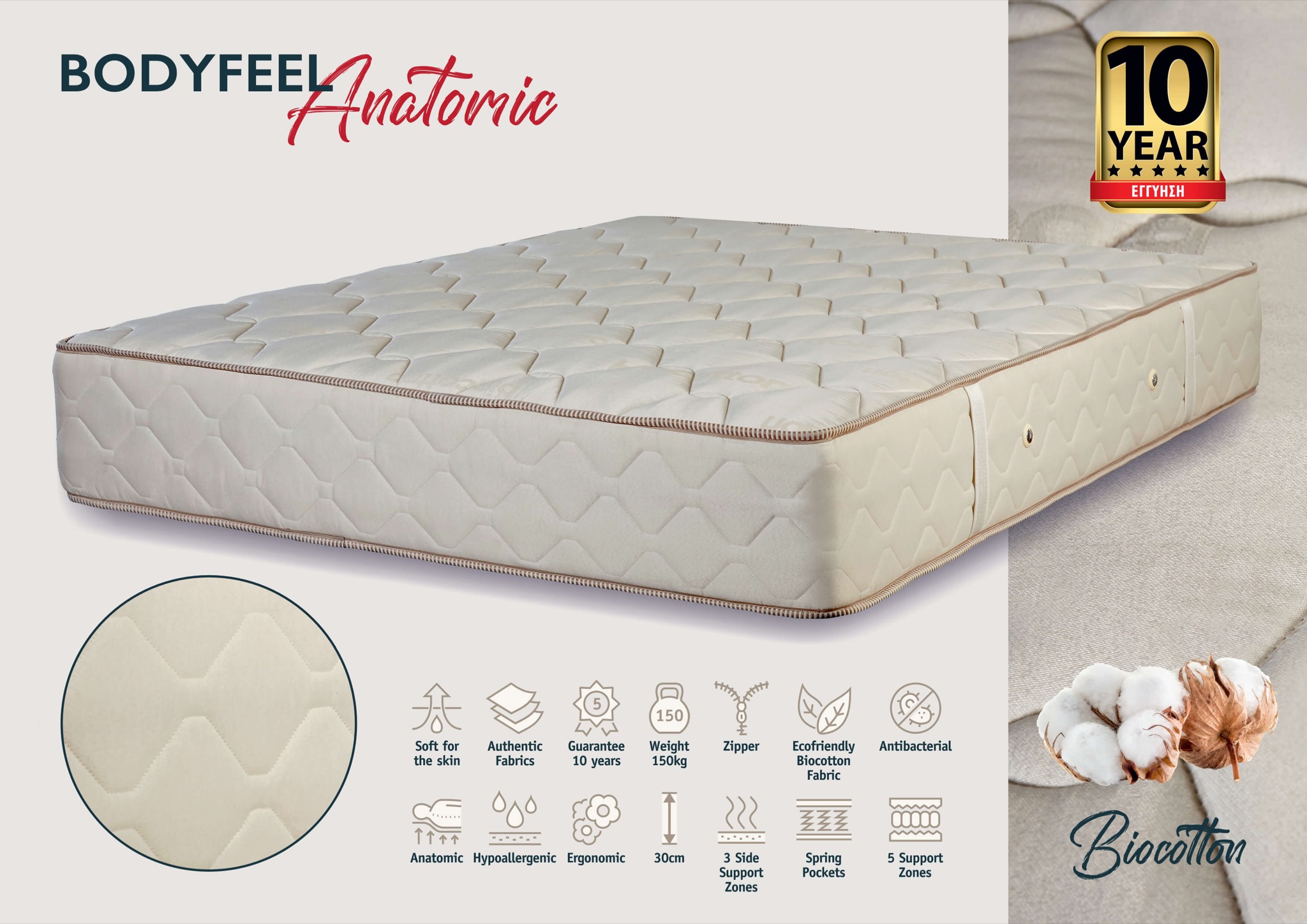 Στρώμα Bodyfeel Anatomic Biocotton